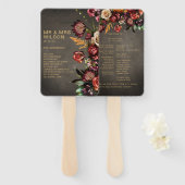 Éventail Dark Moody Bold Flower Wedding Programme de mariag (Devant et derrière)