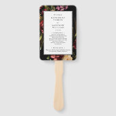 Éventail Dark + Moody Elegant Floral Black Wedding Programm (Devant)