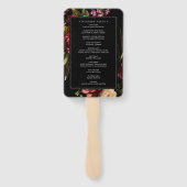 Éventail Dark + Moody Elegant Floral Black Wedding Programm (Dos)
