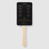 Éventail Dark Moody Orange Floral Wedding Programme (Dos)