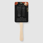 Éventail Dark Romantic Floral Rose Programme de mariage née (Dos)