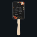 Éventail Dark Romantic Floral Rose Programme de mariage née<br><div class="desc">Customisez tout le texte,  mettez à l'échelle et déplacez les graphiques,  pour convenir à votre événement</div>