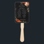 Éventail Dark Romantic Floral Rose Programme de mariage née<br><div class="desc">Customisez tout le texte,  mettez à l'échelle et déplacez les graphiques,  pour convenir à votre événement</div>