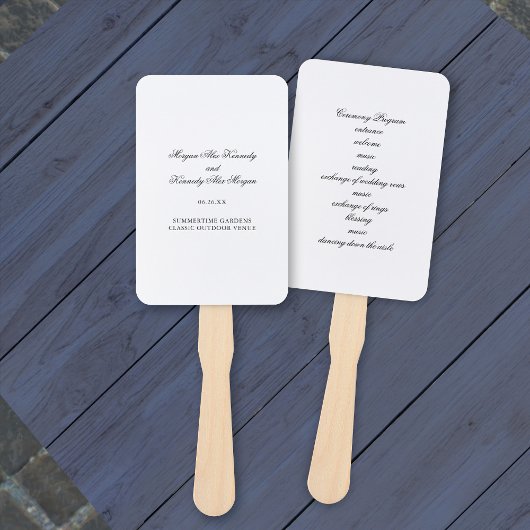Éventail de cérémonie de mariage DIY classique ave