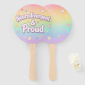 Éventail de fête Pastel Neurodivergent & Fier (Devant et derrière)