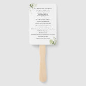 Éventail de main de programme de mariage à feuilla (Dos)