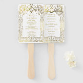 Éventail de main de programme de mariage chic déco (Devant et derrière)