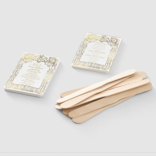 Éventail de main de programme de mariage chic déco (Non-assemblé)