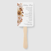 Éventail de main de programme de mariage Feuilles (Dos)
