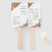Éventail de main de programme de mariage Feuilles (Devant et derrière)