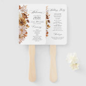 Éventail de main de programme de mariage Feuilles (Devant et derrière)
