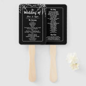 Éventail de main de programme de mariage gothique (Devant et derrière)