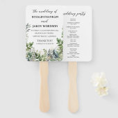 Éventail de main pour programme de mariage (Devant et derrière)