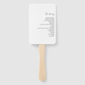 Éventail de main pour programme de mariage minimal (Dos)