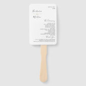Éventail de main pour programme de mariage minimal (Devant)