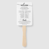 Éventail de main pour programme de mariage minimal (Dos)