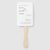 Éventail de main pour programme de mariage minimal (Devant)