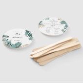 Éventail de mariage à feuilles tropicales (Non-assemblé)