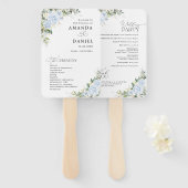 Éventail de mariage à main avec fleurs d'hortensia (Devant et derrière)