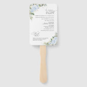 Éventail de mariage à main avec fleurs d'hortensia (Dos)