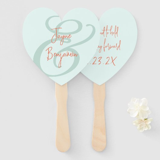 Éventail de mariage 'Avoir et garder' (Devant et derrière)