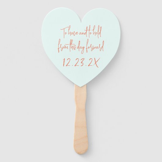 Éventail de mariage 'Avoir et garder' (Dos)