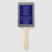 Éventail de mariage bleu royal (Dos)