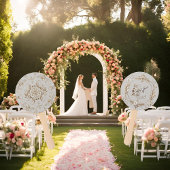 Éventail de mariage de jardin colibri blanc