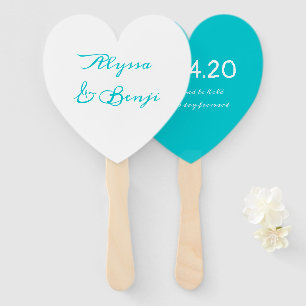 Éventail de mariage en forme de cœur 'Avoir et gar