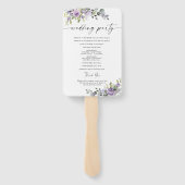Éventail de mariage floral violet élégant (Dos)