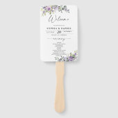 Éventail de mariage floral violet élégant (Devant)