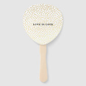 ÉVENTAIL DE MARIAGE moderne élégant confettis doré (Dos)