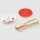 Éventail de mariage printanier avec coquelicots ro (Non-assemblé)