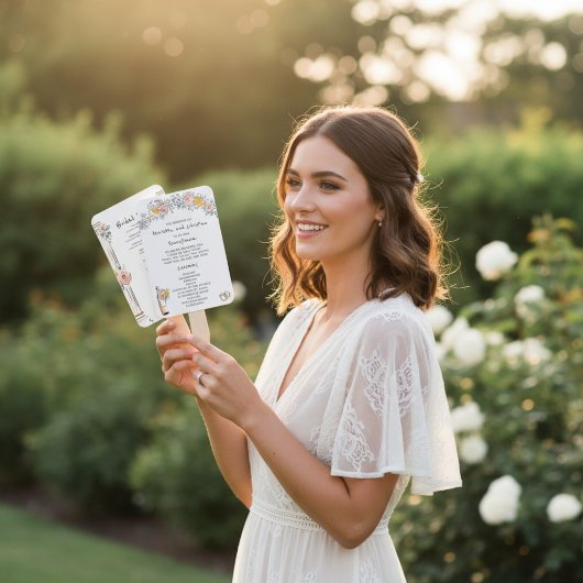 Éventail de programme de cérémonie de mariage à ar