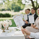 Éventail de programme de cérémonie de mariage à ar