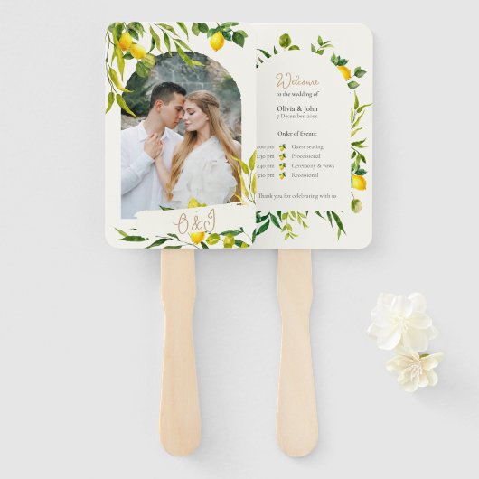 Éventail de programme de cérémonie de mariage au c (Devant et derrière)