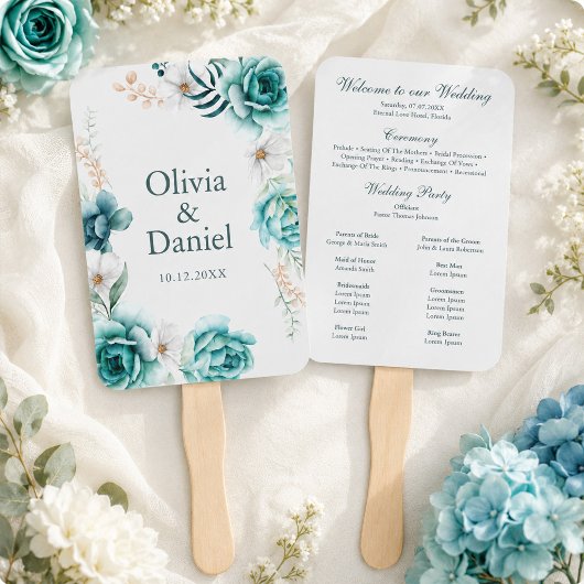 Éventail de programme de cérémonie de mariage exté