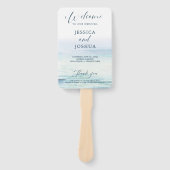 Éventail de programme de mariage à la plage (Devant)