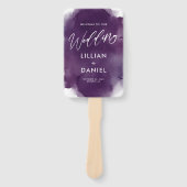 Éventail de programme de mariage à l'aquarelle vio (Devant)