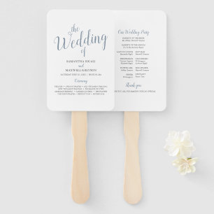 Éventail de programme de mariage à typographie sim