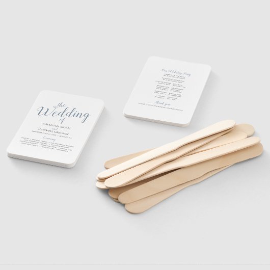Éventail de programme de mariage à typographie sim (Non-assemblé)
