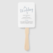 Éventail de programme de mariage à typographie sim (Devant)