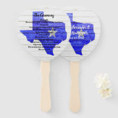 Éventail de programme de mariage au bleu rustique (Devant et derrière)