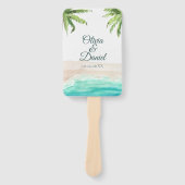 Éventail de programme de mariage avec plage tropic (Devant)