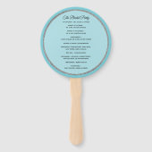 Éventail de programme de mariage bleu et argent Œu (Dos)