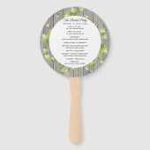 Éventail de programme de mariage en bois rustique (Dos)