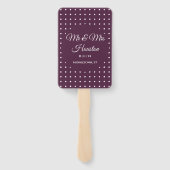 Éventail de programme de mariage floral à pois vio (Dos)