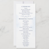 Éventail de programme de mariage floral bleu pouss (Dos)