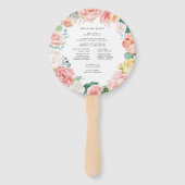 Éventail de programme de mariage floral d'été roug (Dos)