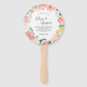 Éventail de programme de mariage floral d'été roug (Devant)